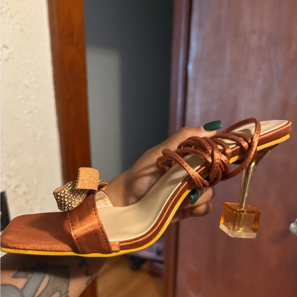 Elegant Brown Strappy Heels